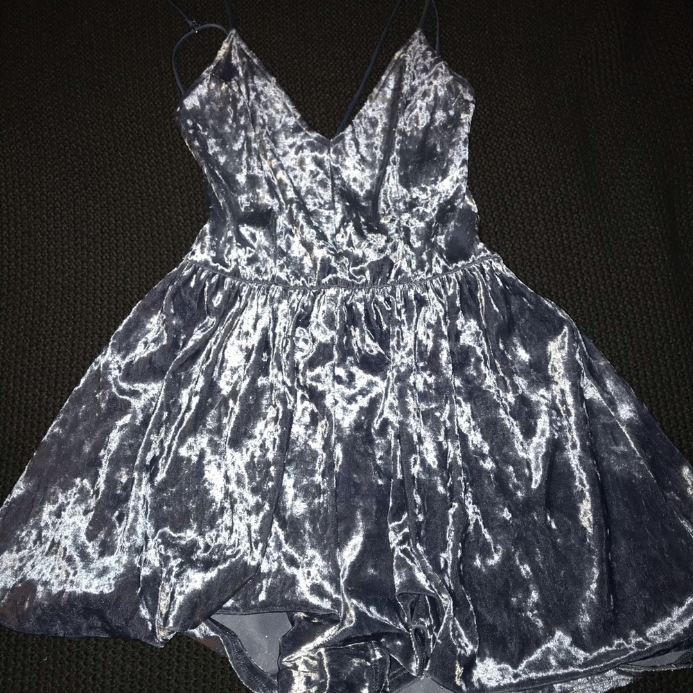 Blue Velvet LA Hearts Romper